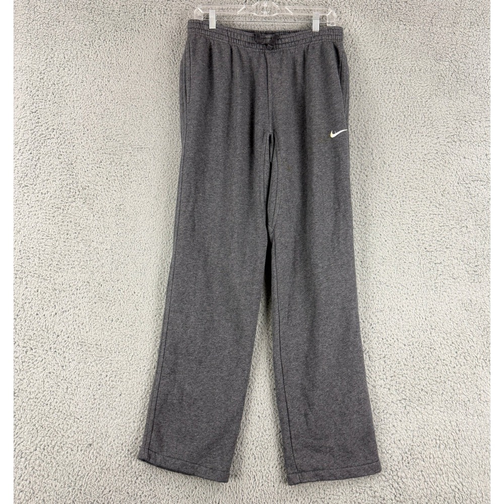 Nike Sweatpants Mens M Gray Fleece Straight Leg Swoosh Jogger Pants 826424-071